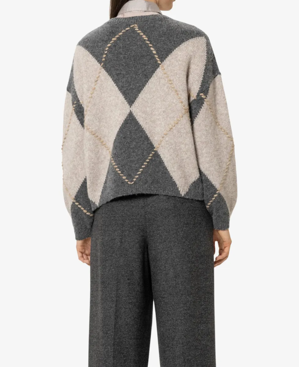 Luisa Cerano Alpaka-Mix-Pullover mit Muster - pearl/heather grey 5 Luisa Cerano Luisa Cerano Alpaka-Mix-Pullover mit Muster - pearl/heather grey