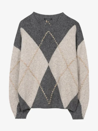 Luisa Cerano Luisa Cerano Alpaka-Mix-Pullover mit Muster - pearl/heather grey