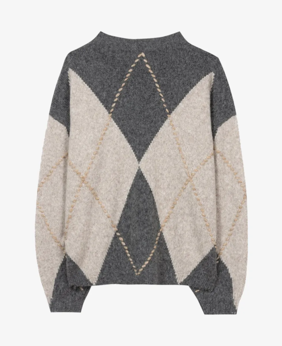 Luisa Cerano Alpaka-Mix-Pullover mit Muster - pearl/heather grey 6 Luisa Cerano Luisa Cerano Alpaka-Mix-Pullover mit Muster - pearl/heather grey