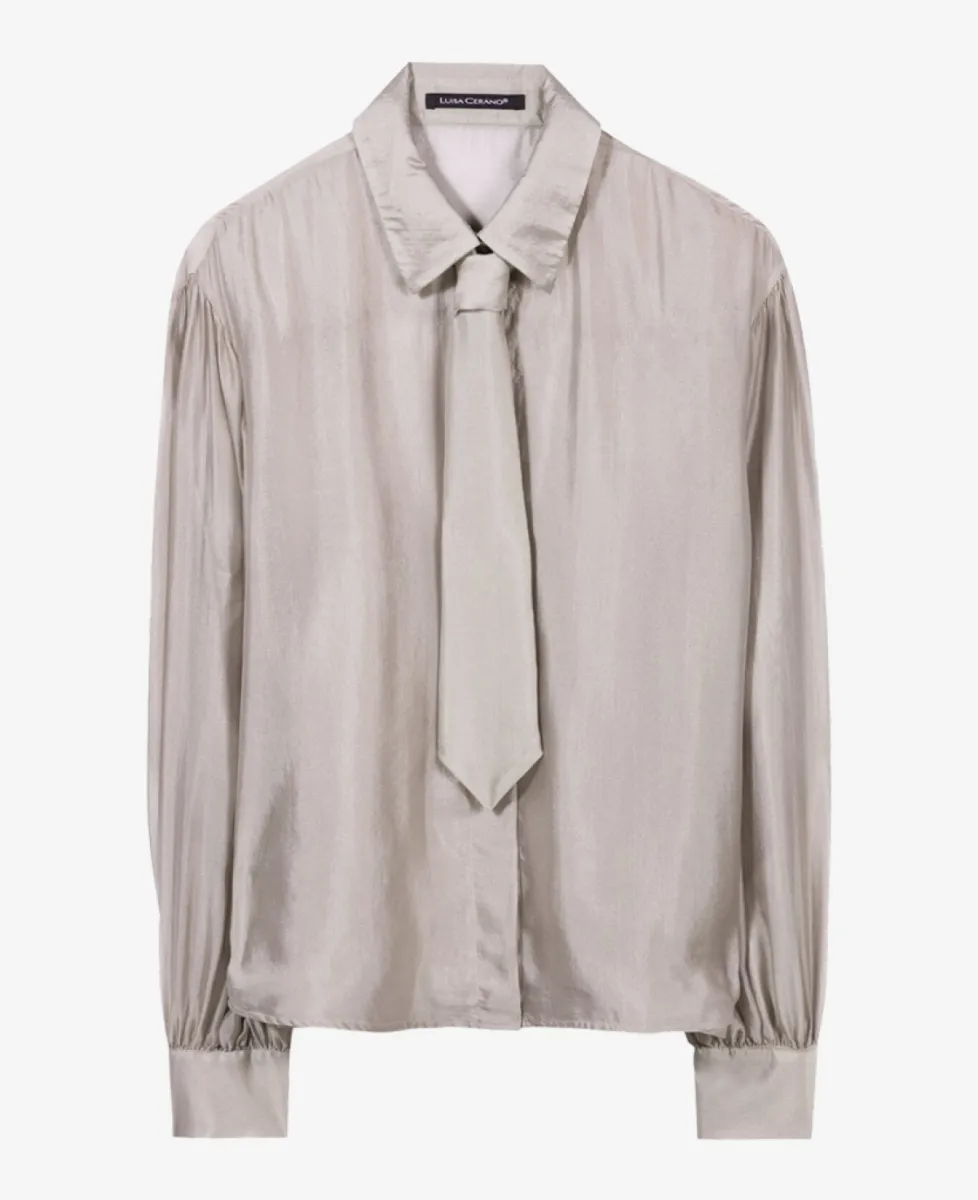 Luisa Cerano Semitransparente Hemdbluse - pearl 1 Luisa Cerano Luisa Cerano Semitransparente Hemdbluse - pearl