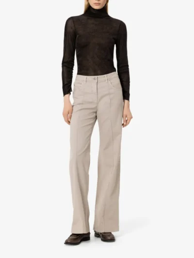 Luisa Cerano Luisa Cerano Samt-Turtleneck-Shirt - truffle