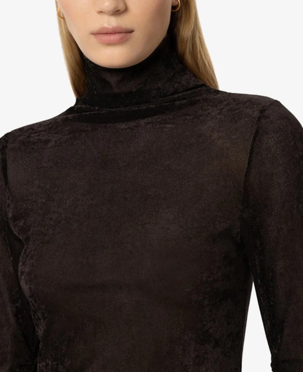 Luisa Cerano Samt-Turtleneck-Shirt - truffle 3 Luisa Cerano Luisa Cerano Samt-Turtleneck-Shirt - truffle