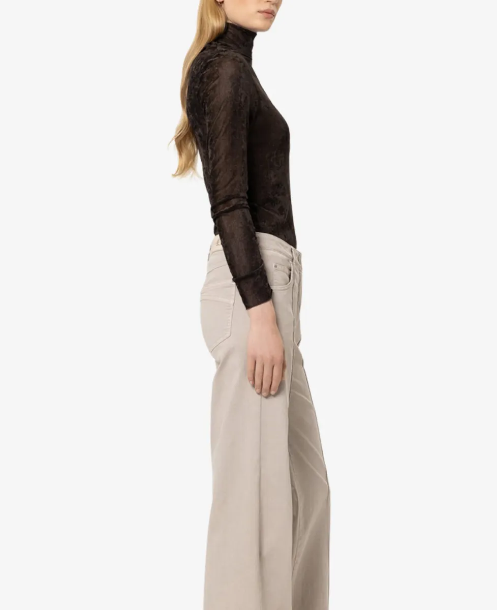 Luisa Cerano Samt-Turtleneck-Shirt - truffle 4 Luisa Cerano Luisa Cerano Samt-Turtleneck-Shirt - truffle