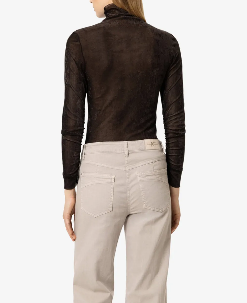 Luisa Cerano Samt-Turtleneck-Shirt - truffle 5 Luisa Cerano Luisa Cerano Samt-Turtleneck-Shirt - truffle