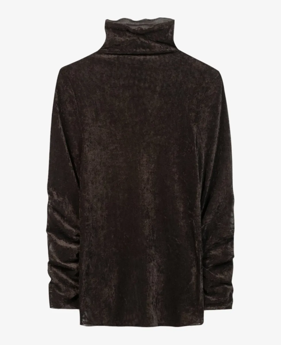 Luisa Cerano Samt-Turtleneck-Shirt - truffle 1 Luisa Cerano Luisa Cerano Samt-Turtleneck-Shirt - truffle