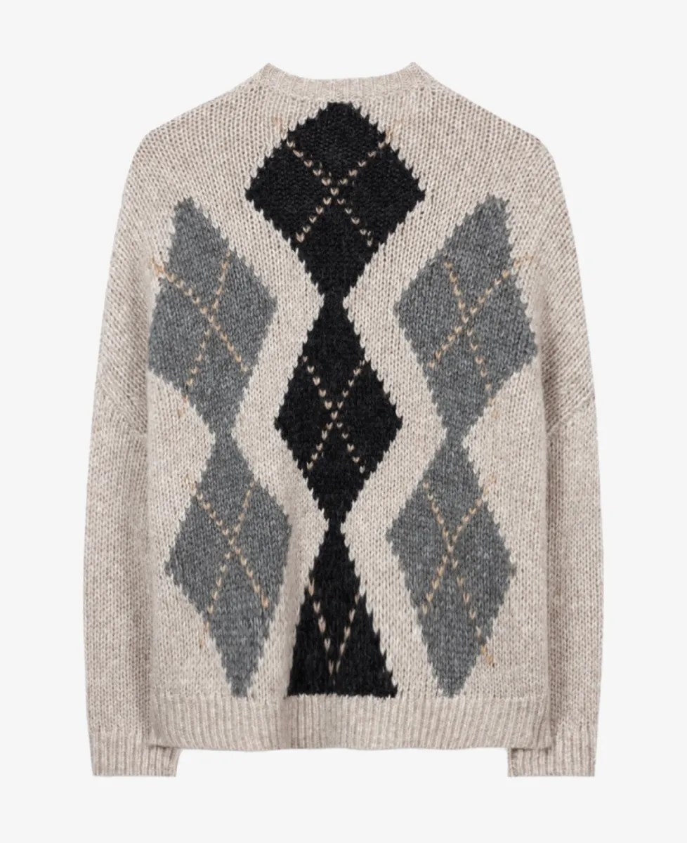 Luisa Cerano Alpaka-Mix-Cardigan mit Muster - pearl/heather grey 6 Luisa Cerano Luisa Cerano Alpaka-Mix-Cardigan mit Muster - pearl/heather grey