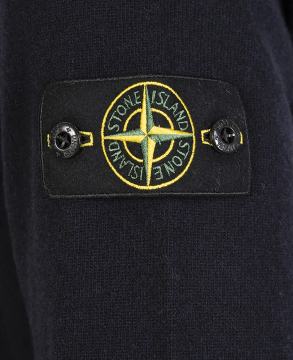 Stone Island Trui polo langemouw - V0020 NAVY BLUE 3 Stone Island Stone Island Trui polo langemouw - V0020 NAVY BLUE
