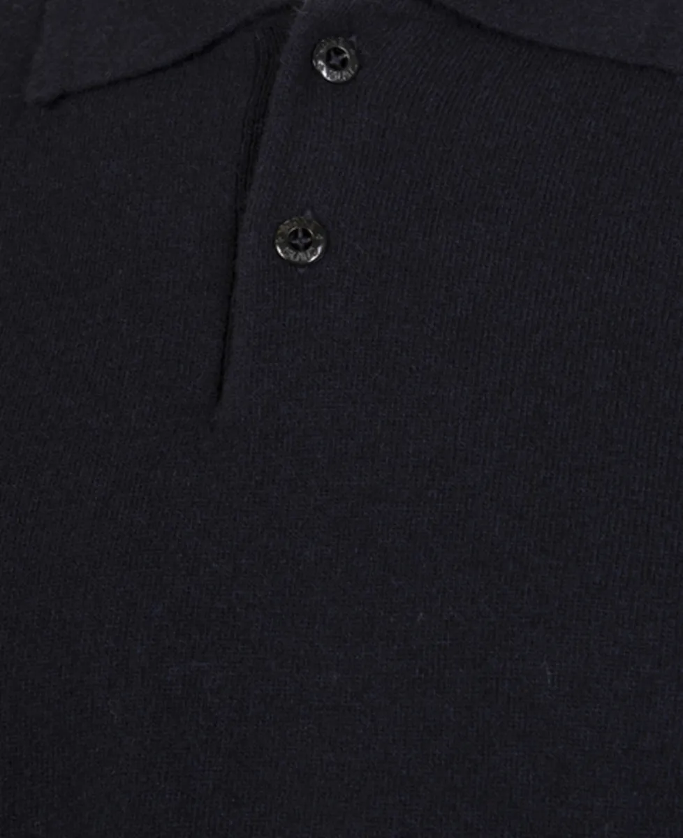Stone Island Trui polo langemouw - V0020 NAVY BLUE 4 Stone Island Stone Island Trui polo langemouw - V0020 NAVY BLUE