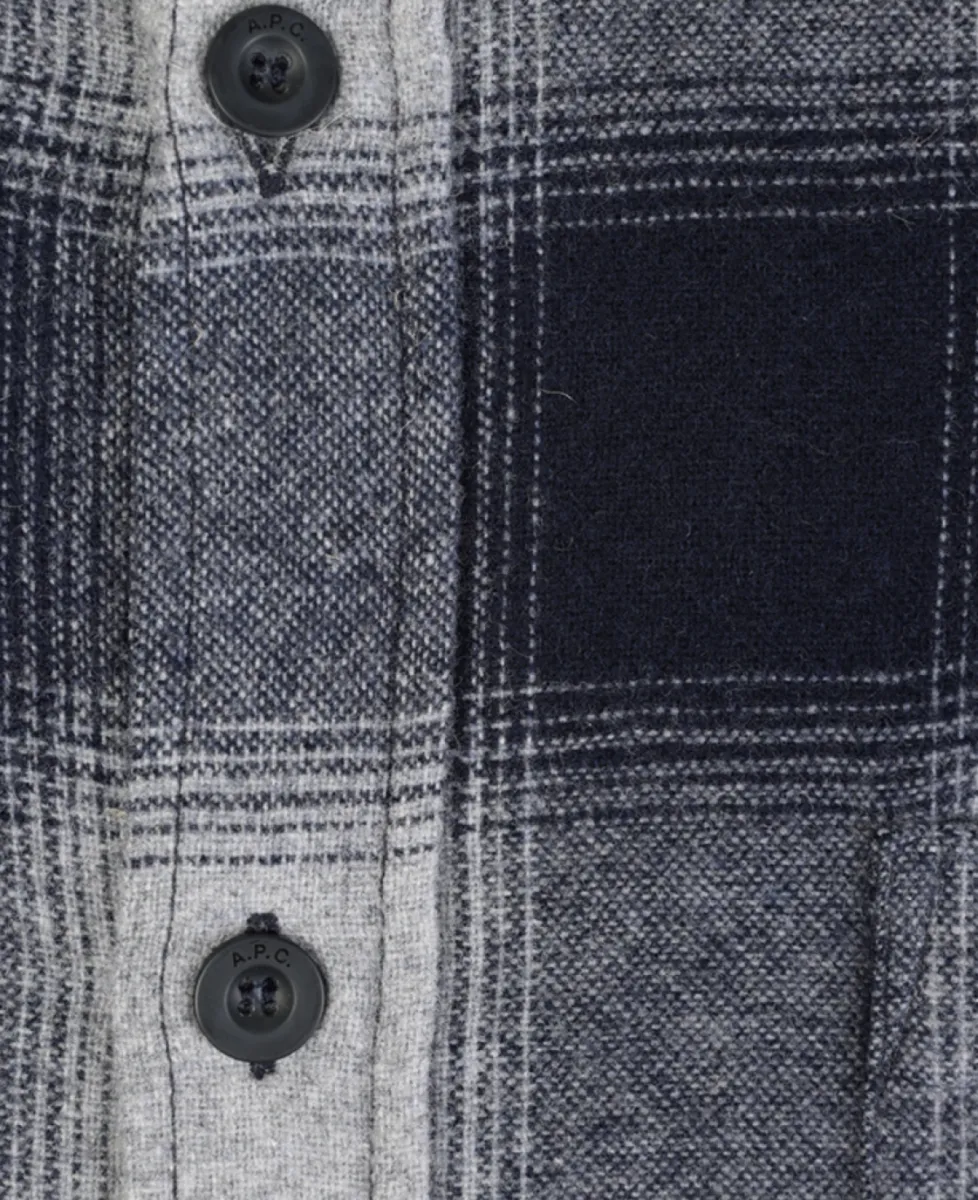 A.P.C. Overshirt Flannel - Lab Light Grey 2 A.P.C. A.P.C. Overshirt Flannel - Lab Light Grey