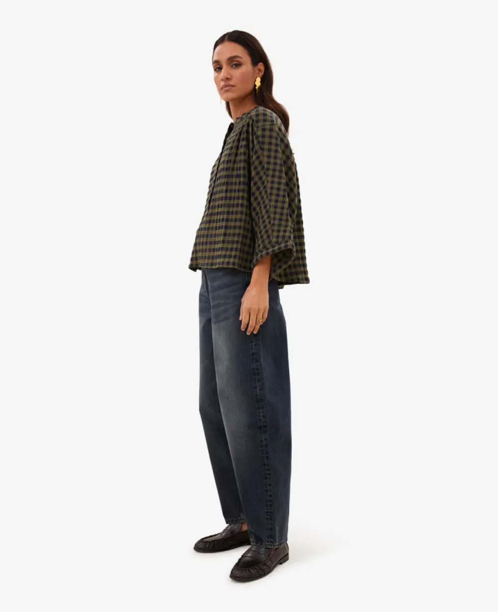 By-Bar Blouse - 1411 olive check 4 By-Bar By-Bar Blouse - 1411 olive check