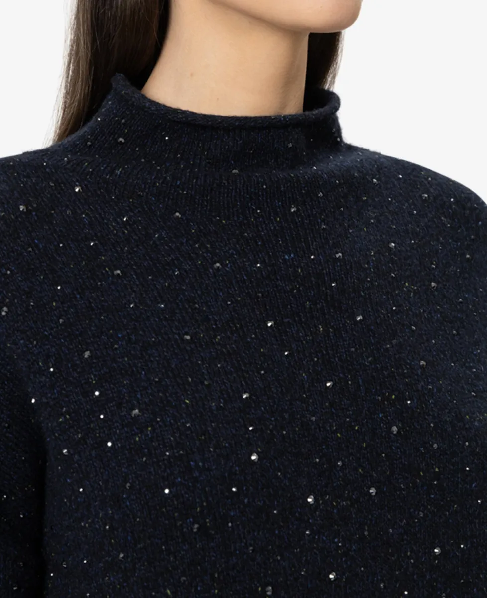 Luisa Cerano Turtleneck mit Schmucksteinen - winter navy 3 Luisa Cerano Luisa Cerano Turtleneck mit Schmucksteinen - winter navy