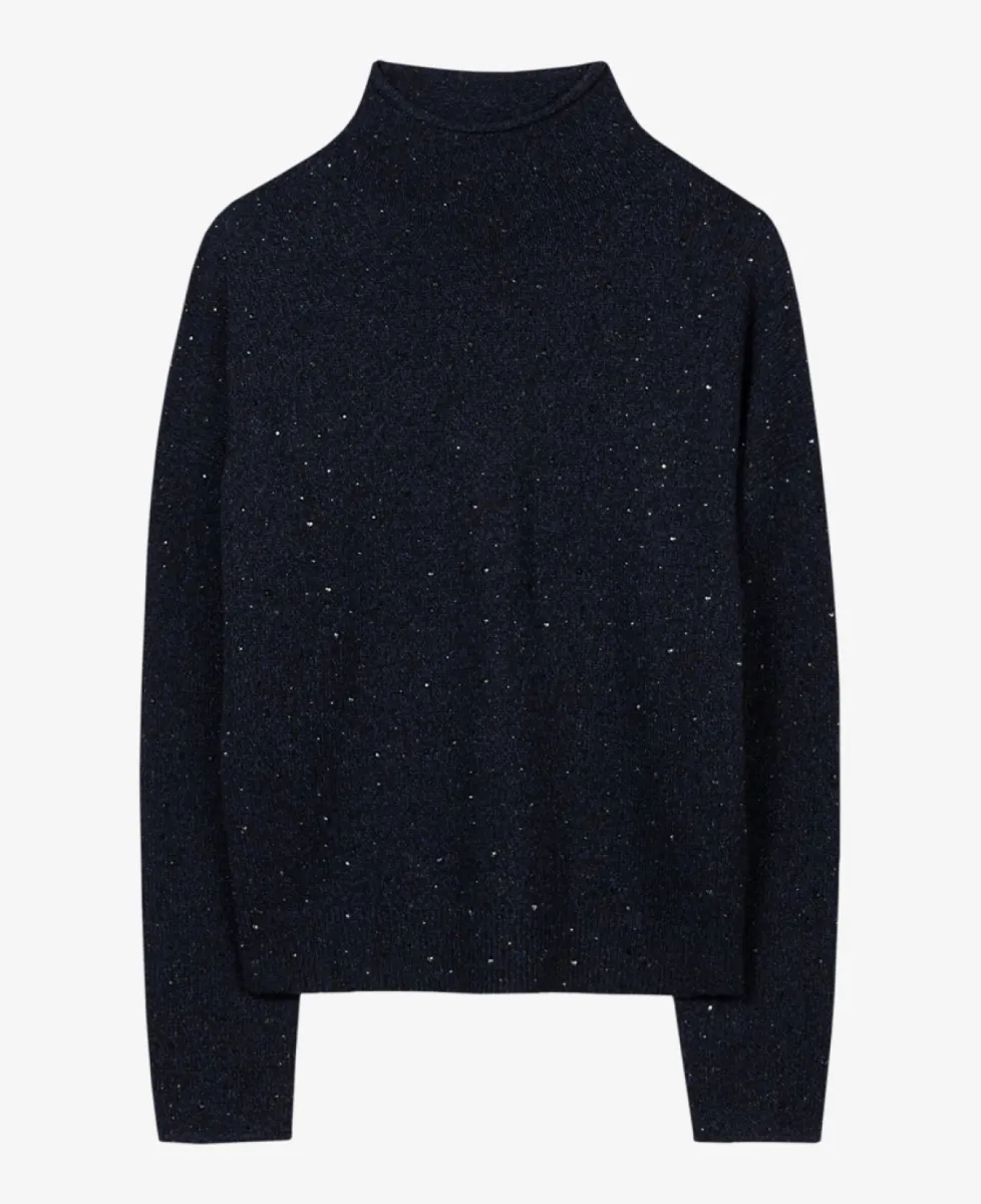 Luisa Cerano Turtleneck mit Schmucksteinen - winter navy 1 Luisa Cerano Luisa Cerano Turtleneck mit Schmucksteinen - winter navy