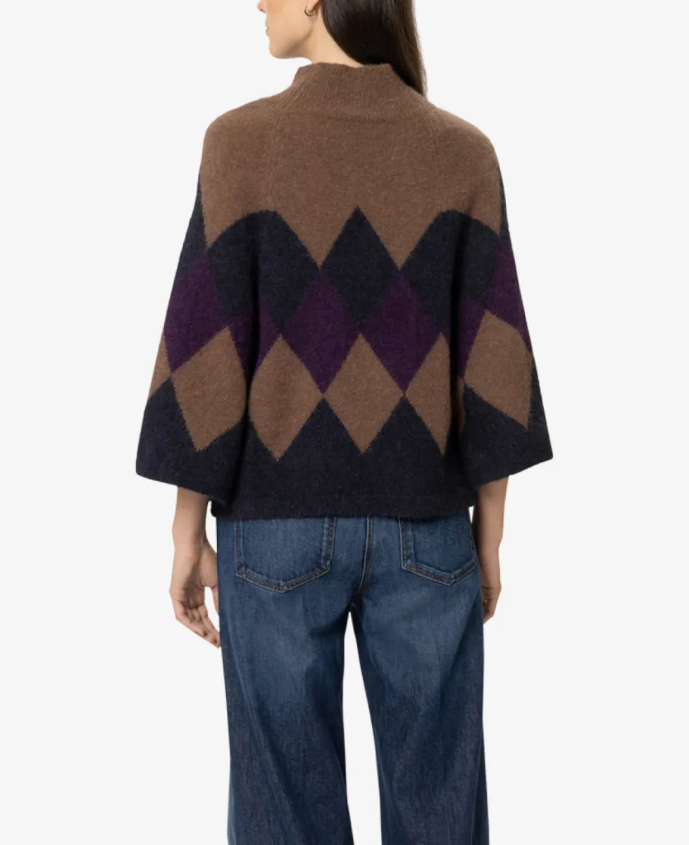 Luisa Cerano Cape-Pullover mit Muster - winter navy/caramel 5 Luisa Cerano Luisa Cerano Cape-Pullover mit Muster - winter navy/caramel