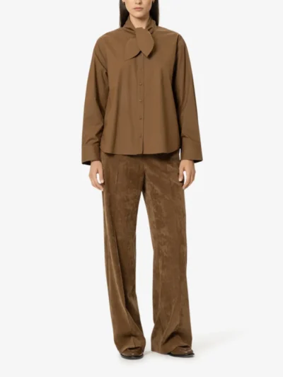 Luisa Cerano Luisa Cerano Hemd mit Schal-Schluppe - caramel