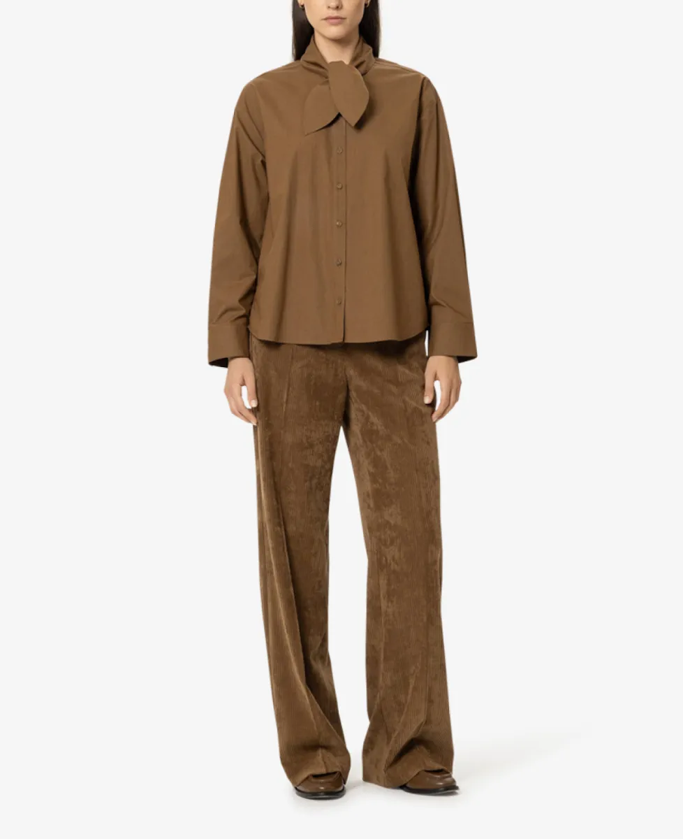 Luisa Cerano Hemd mit Schal-Schluppe - caramel 2 Luisa Cerano Luisa Cerano Hemd mit Schal-Schluppe - caramel