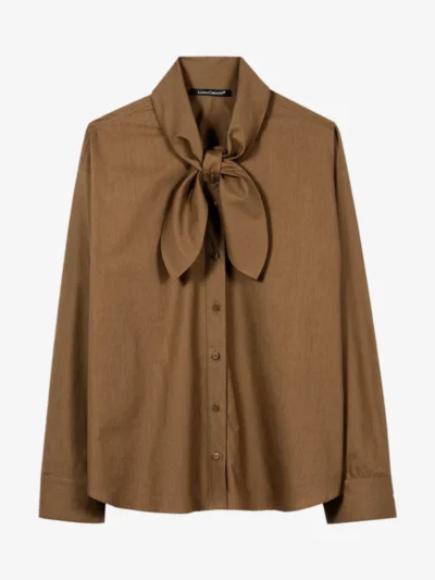 Luisa Cerano Luisa Cerano Hemd mit Schal-Schluppe - caramel