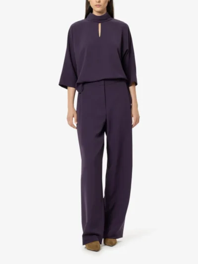 Luisa Cerano Luisa Cerano Kurzarm-Blusentop - plum