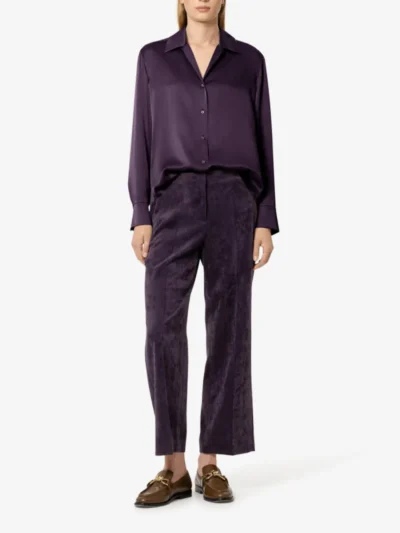 Luisa Cerano Luisa Cerano Hemdbluse aus Seiden-Mix - plum