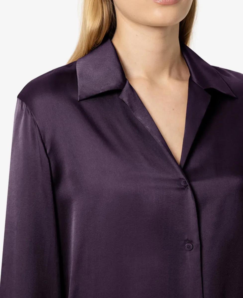 Luisa Cerano Hemdbluse aus Seiden-Mix - plum 3 Luisa Cerano Luisa Cerano Hemdbluse aus Seiden-Mix - plum