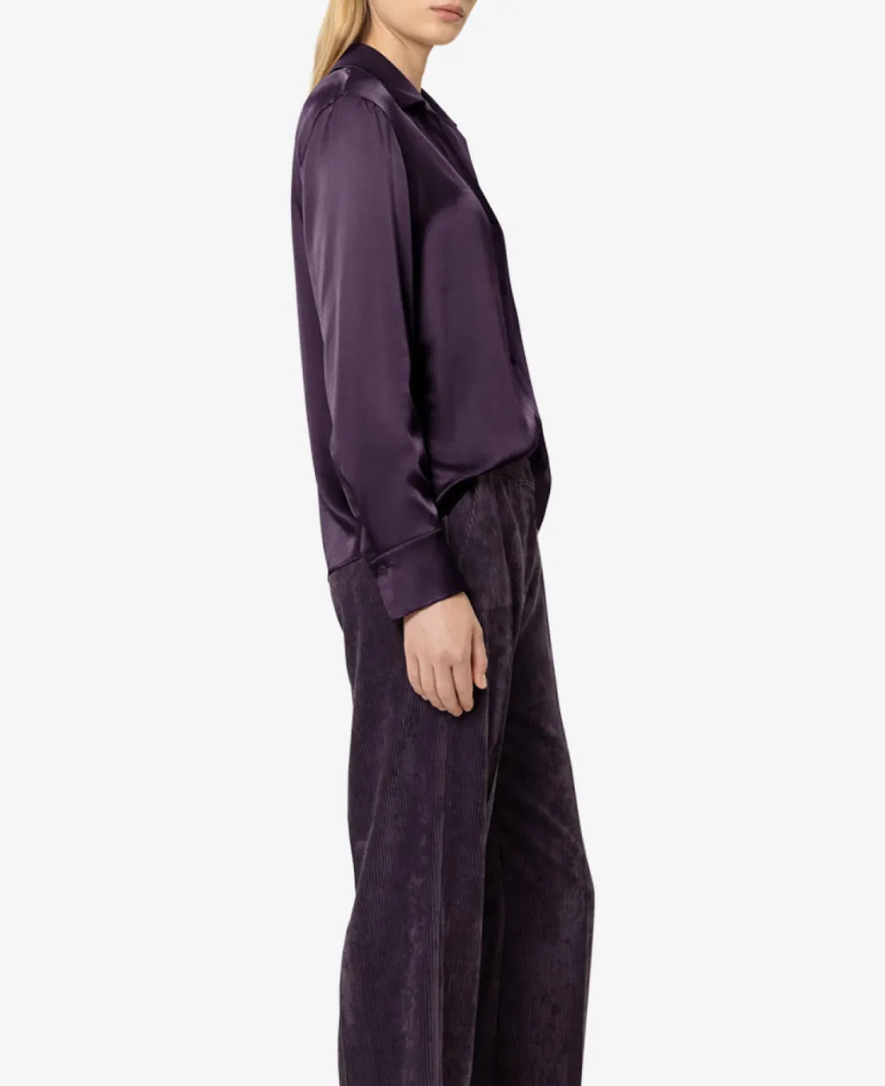 Luisa Cerano Hemdbluse aus Seiden-Mix - plum 4 Luisa Cerano Luisa Cerano Hemdbluse aus Seiden-Mix - plum