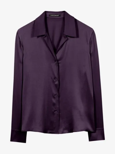 Luisa Cerano Luisa Cerano Hemdbluse aus Seiden-Mix - plum