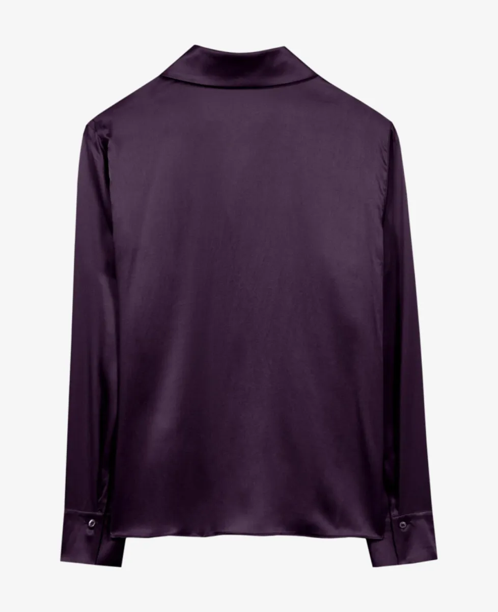 Luisa Cerano Hemdbluse aus Seiden-Mix - plum 6 Luisa Cerano Luisa Cerano Hemdbluse aus Seiden-Mix - plum