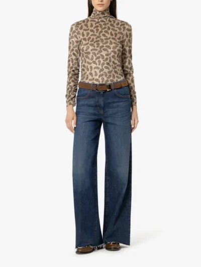 Luisa Cerano Luisa Cerano Turtleneck-Shirt mit Print - the macro brushed check
