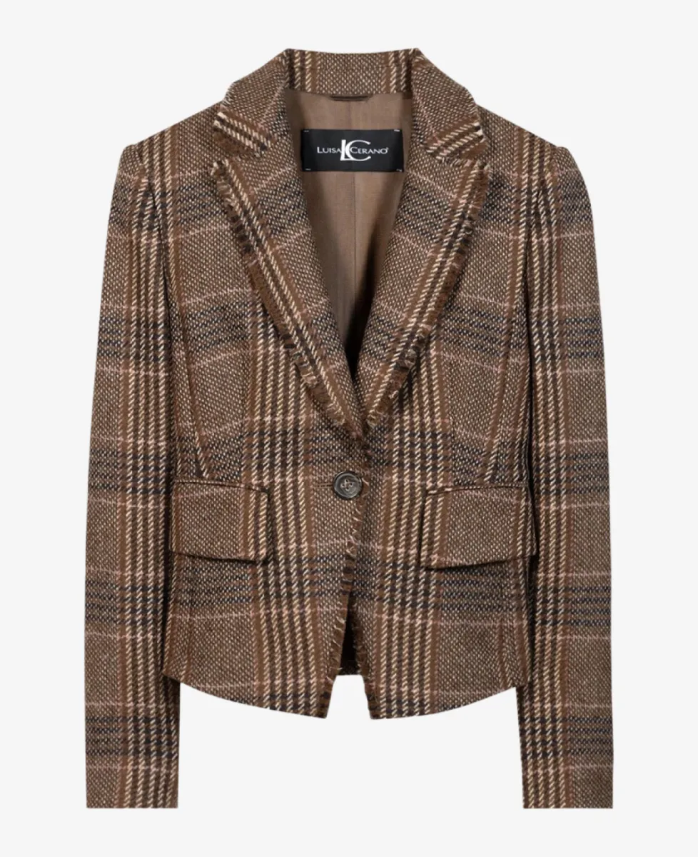 Luisa Cerano Karo-Ein-Knopf-Blazer - the ethnic print 1 Luisa Cerano Luisa Cerano Karo-Ein-Knopf-Blazer - the ethnic print