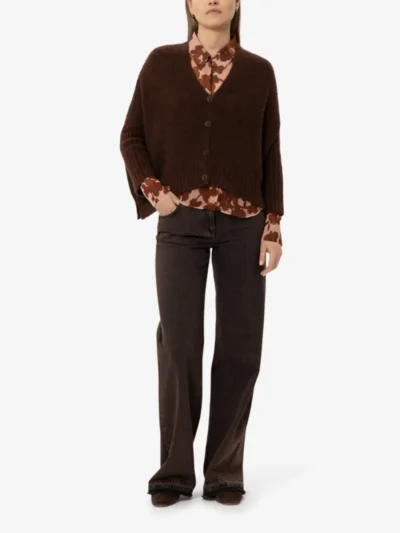 Luisa Cerano Luisa Cerano Cape-Cardigan aus Alpaka-Mix - marone