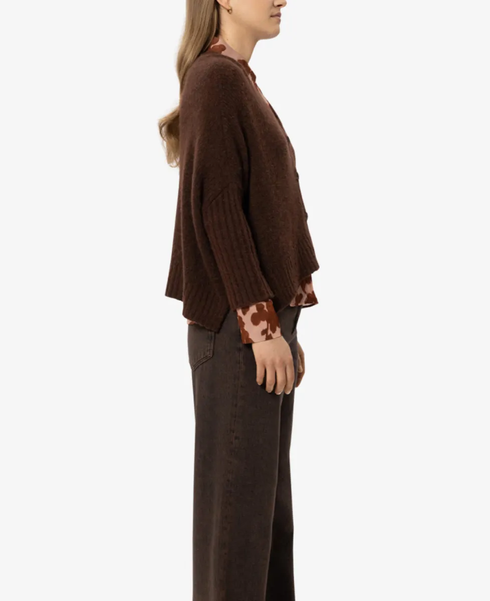 Luisa Cerano Cape-Cardigan aus Alpaka-Mix - marone 4 Luisa Cerano Luisa Cerano Cape-Cardigan aus Alpaka-Mix - marone