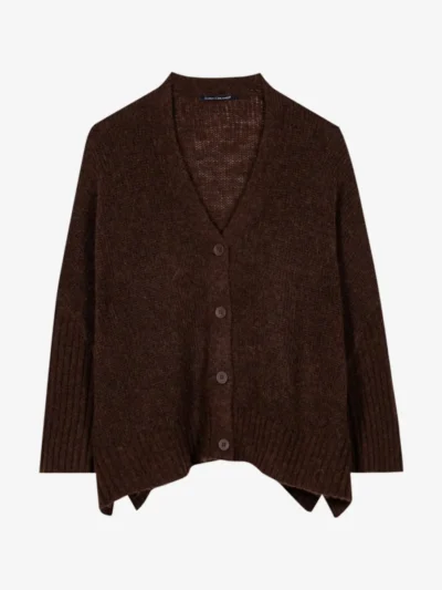 Luisa Cerano Luisa Cerano Cape-Cardigan aus Alpaka-Mix - marone