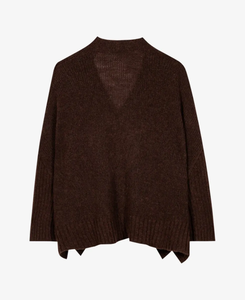 Luisa Cerano Cape-Cardigan aus Alpaka-Mix - marone 6 Luisa Cerano Luisa Cerano Cape-Cardigan aus Alpaka-Mix - marone