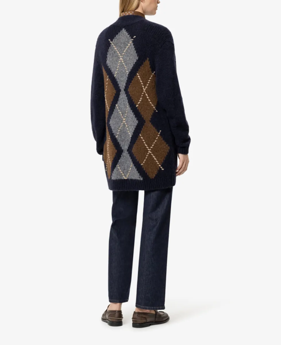 Luisa Cerano Alpaka-Mix-Cardigan mit Muster - winter navy/caramel 5 Luisa Cerano Luisa Cerano Alpaka-Mix-Cardigan mit Muster - winter navy/caramel