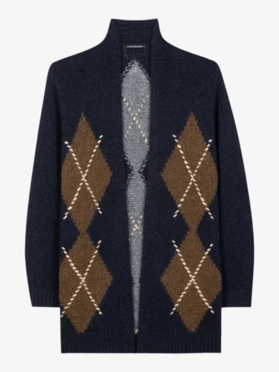 Luisa Cerano Luisa Cerano Alpaka-Mix-Cardigan mit Muster - winter navy/caramel