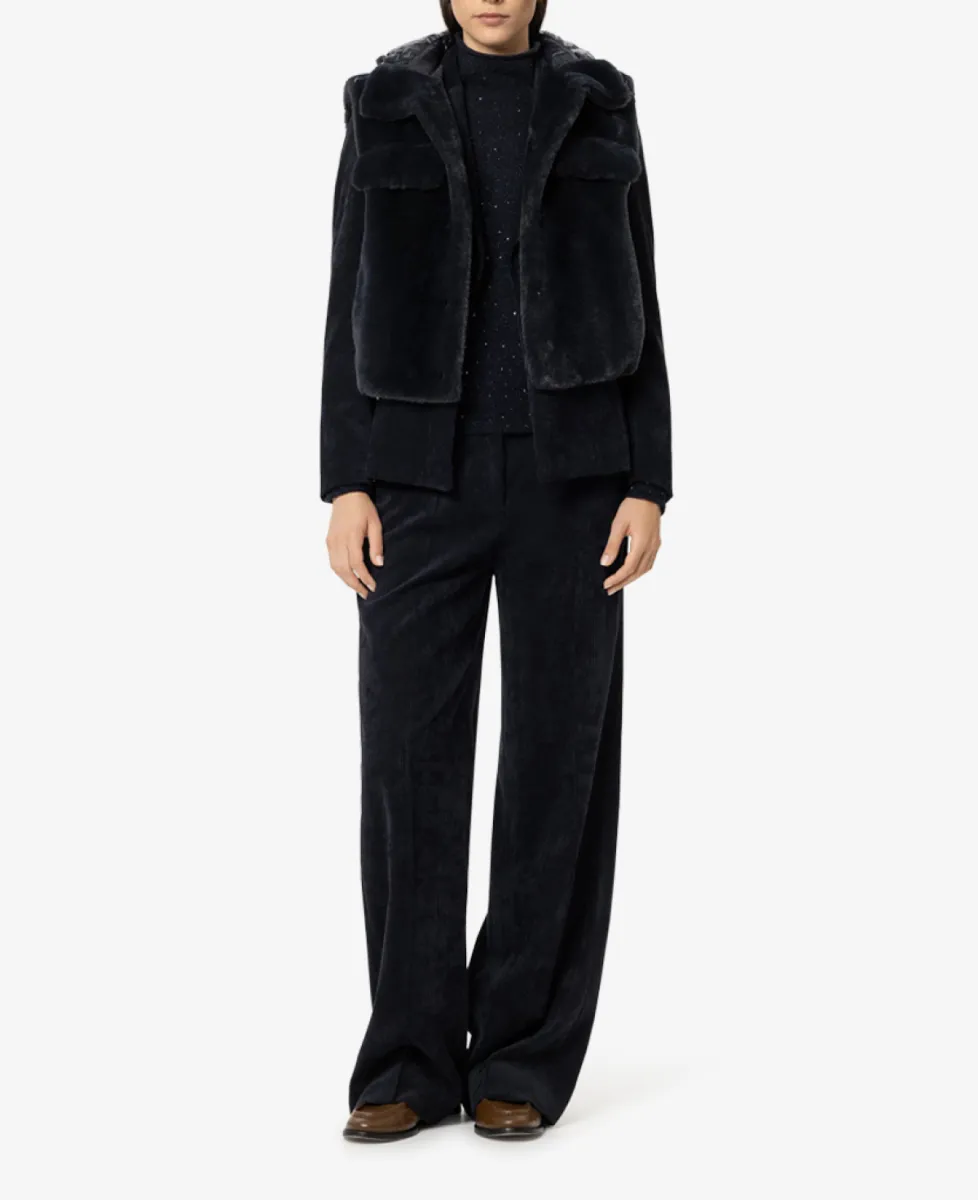 Luisa Cerano Weste in Fell-Optik - winter navy 2 Luisa Cerano Luisa Cerano Weste in Fell-Optik - winter navy
