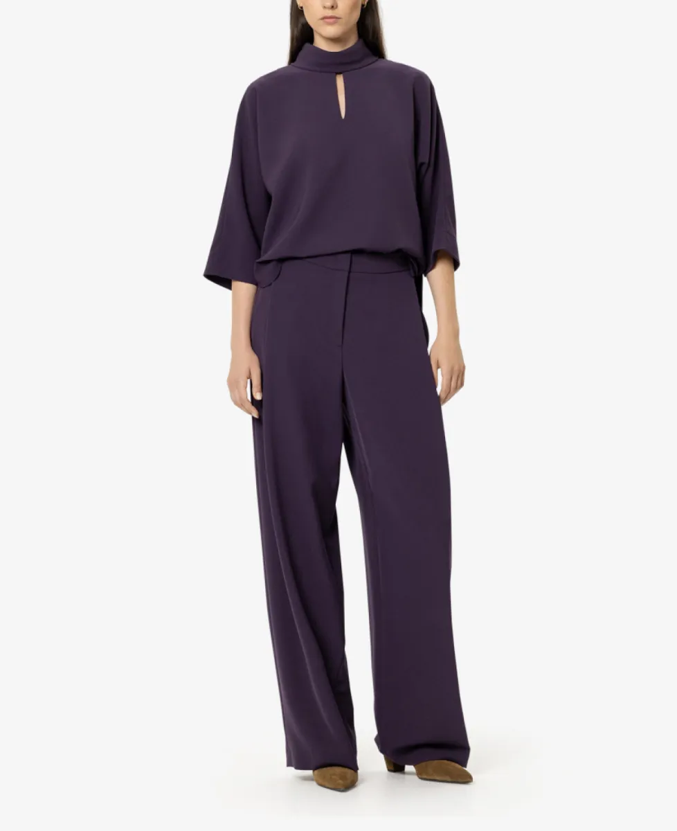 Luisa Cerano Wideleg-Pants mit Bundfalten - plum 2 Luisa Cerano Luisa Cerano Wideleg-Pants mit Bundfalten - plum