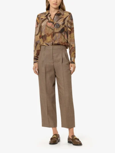 Luisa Cerano Luisa Cerano Glencheck-Tapered-Pants - soft caramel/caramel