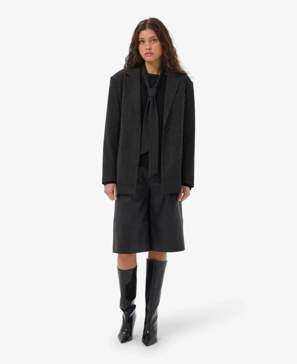My Essential Wardrobe Blazer - 100379 Dark Grey Melange 2 My Essential Wardrobe My Essential Wardrobe Blazer - 100379 Dark Grey Melange