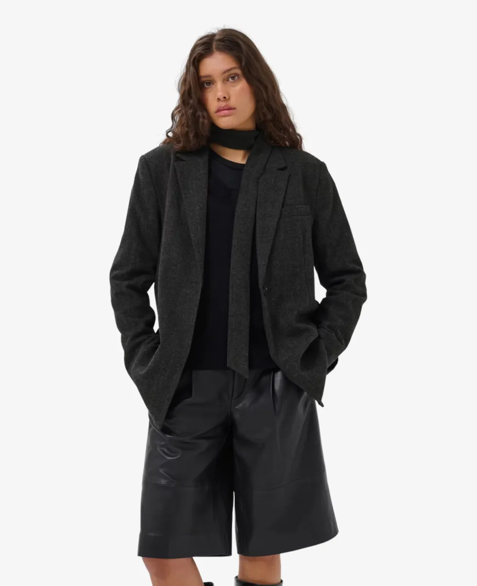 My Essential Wardrobe Blazer - 100379 Dark Grey Melange 3 My Essential Wardrobe My Essential Wardrobe Blazer - 100379 Dark Grey Melange