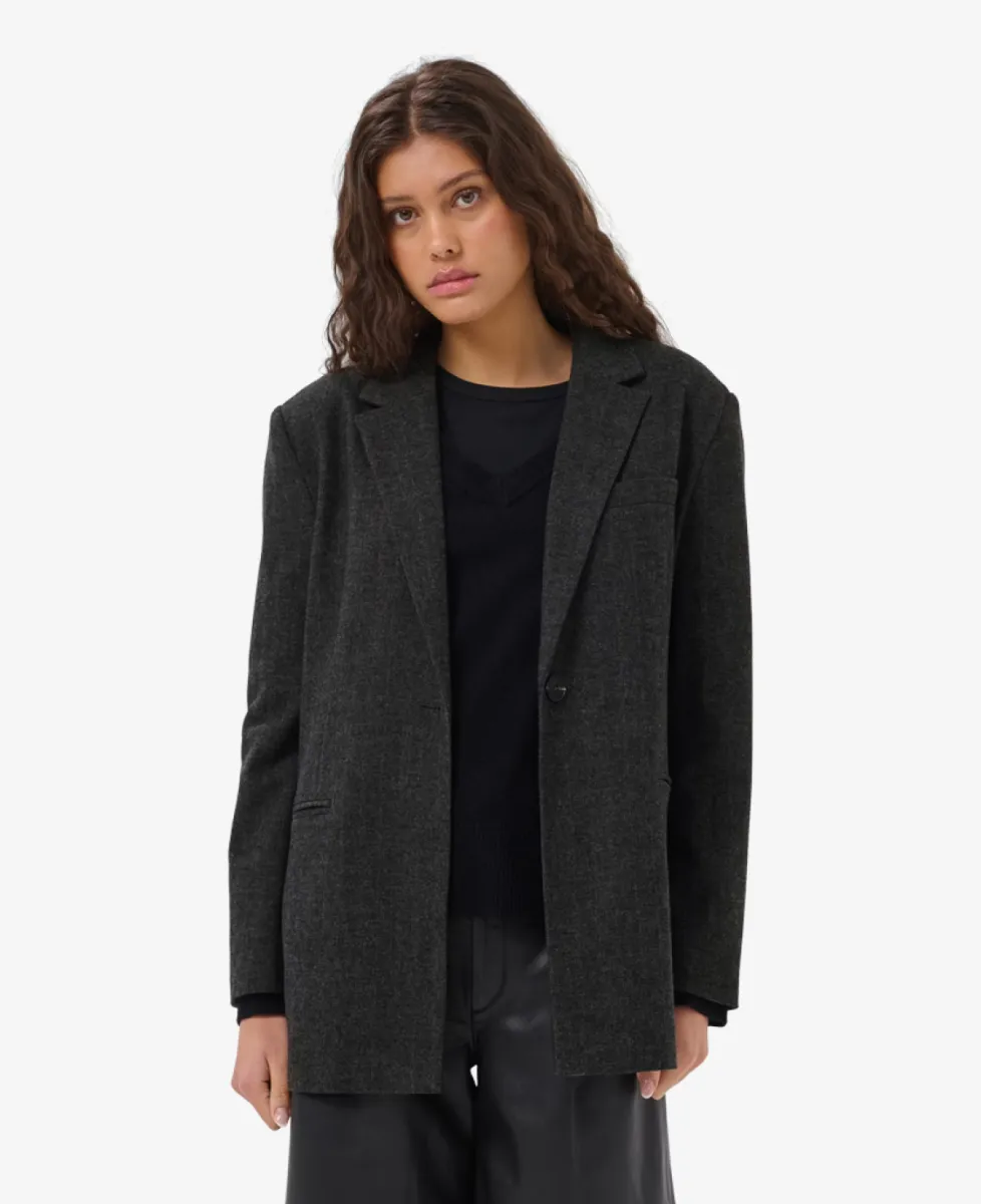 My Essential Wardrobe Blazer - 100379 Dark Grey Melange 4 My Essential Wardrobe My Essential Wardrobe Blazer - 100379 Dark Grey Melange