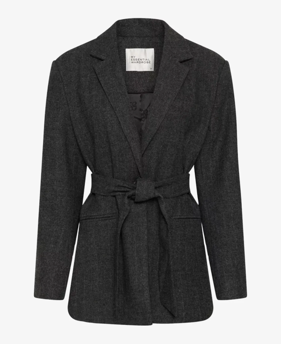 My Essential Wardrobe Blazer - 100379 Dark Grey Melange 1 My Essential Wardrobe My Essential Wardrobe Blazer - 100379 Dark Grey Melange