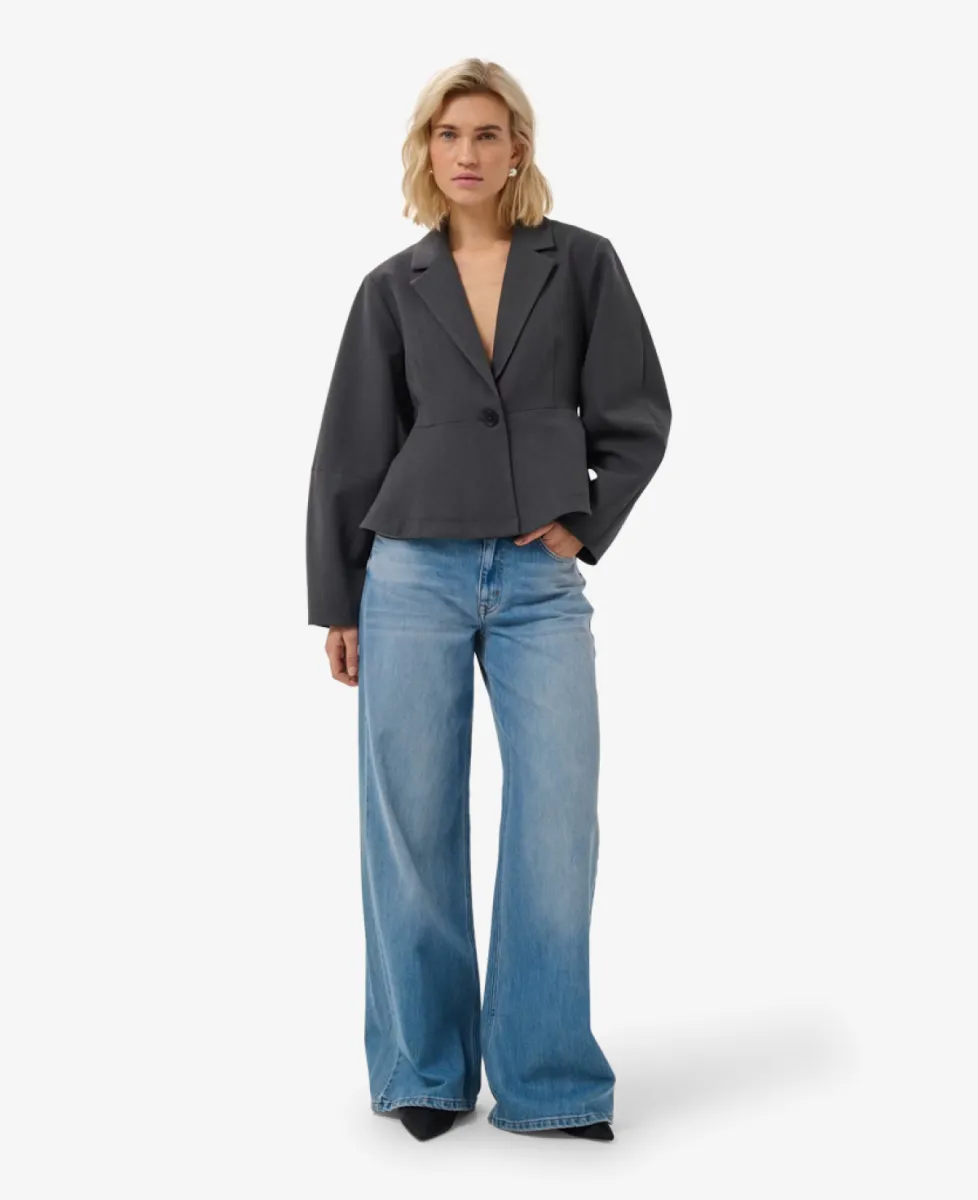 My Essential Wardrobe Blazer - 100379 Dark Grey Melange 2 My Essential Wardrobe My Essential Wardrobe Blazer - 100379 Dark Grey Melange