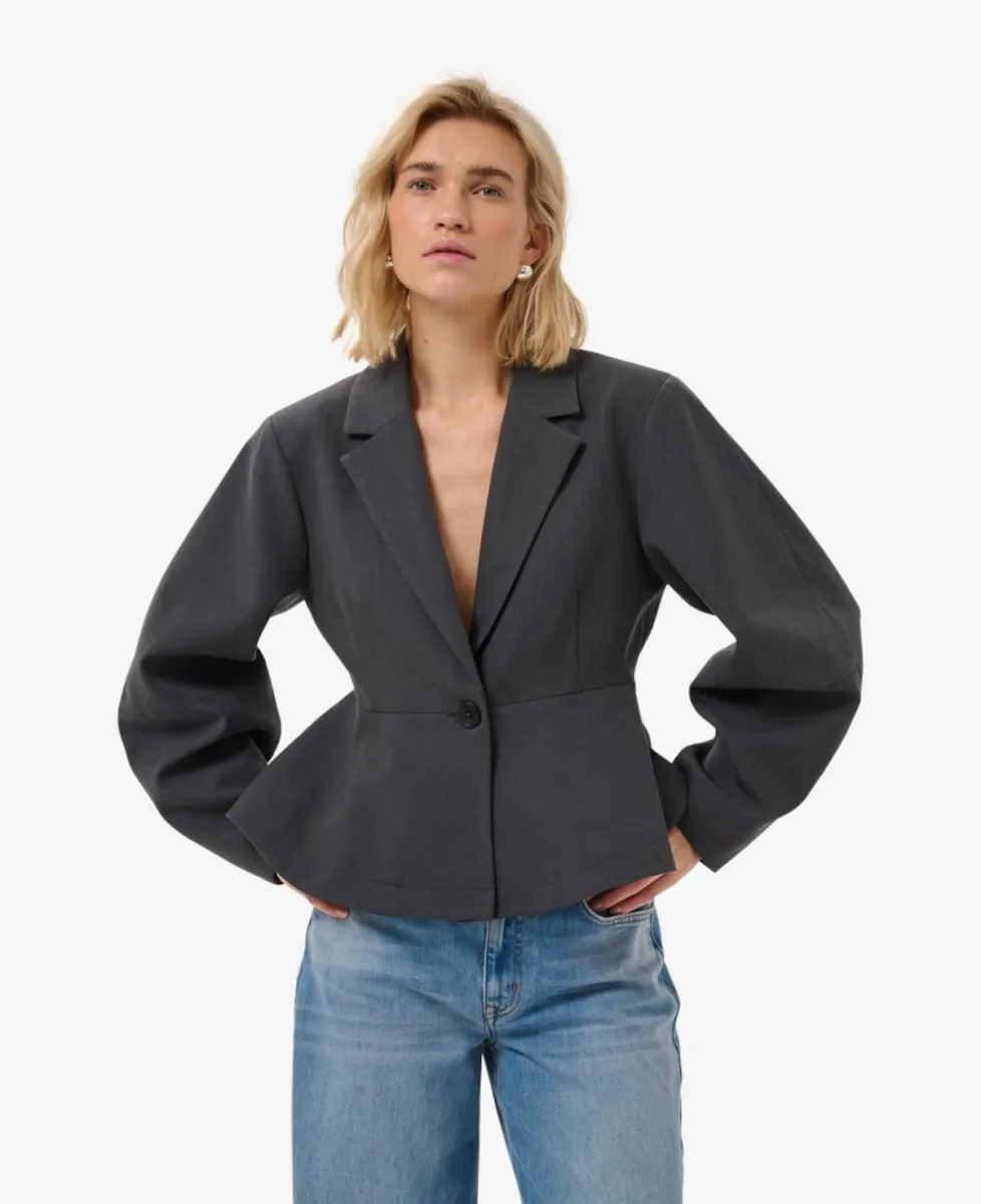 My Essential Wardrobe Blazer - 100379 Dark Grey Melange 3 My Essential Wardrobe My Essential Wardrobe Blazer - 100379 Dark Grey Melange
