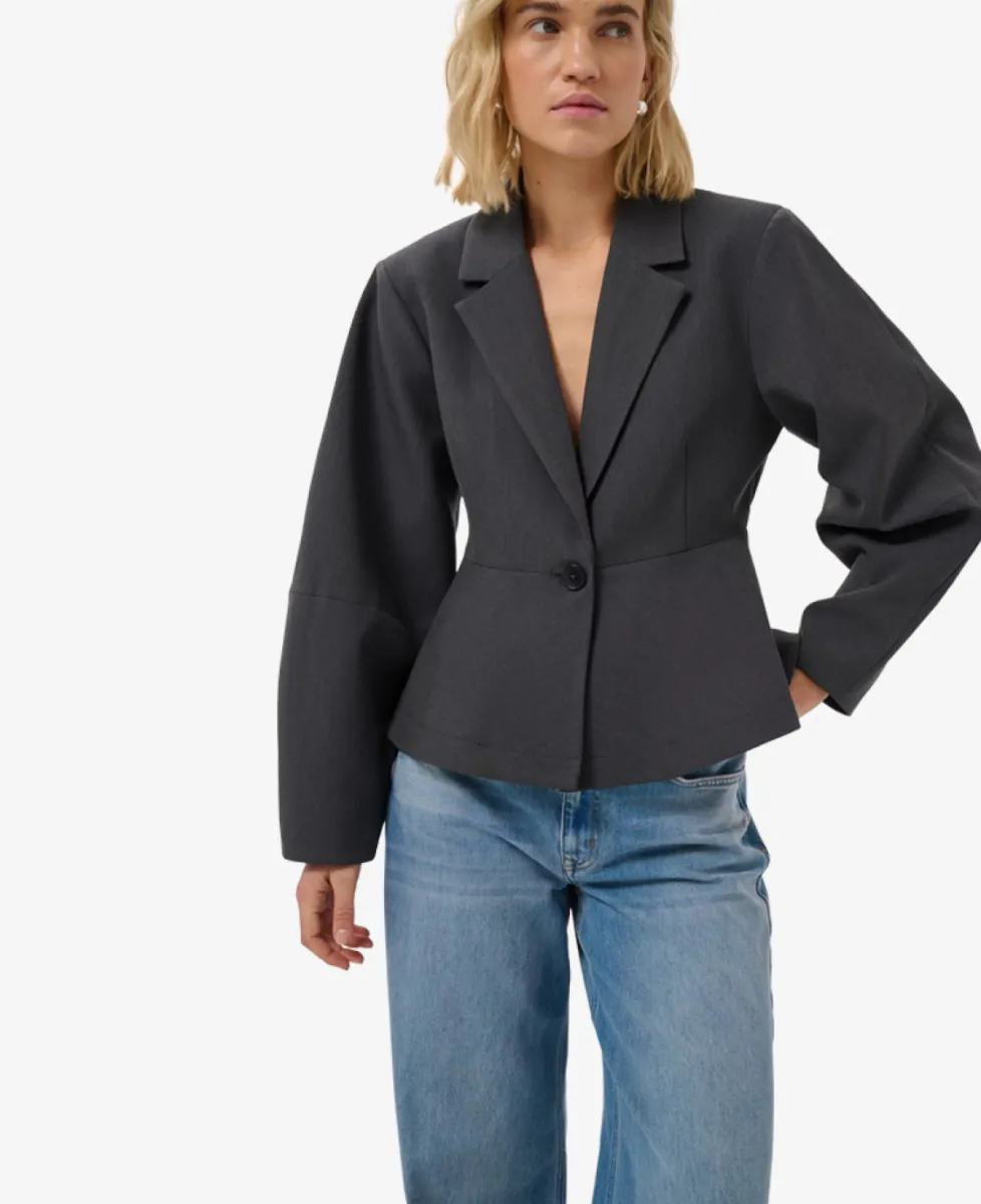 My Essential Wardrobe Blazer - 100379 Dark Grey Melange 4 My Essential Wardrobe My Essential Wardrobe Blazer - 100379 Dark Grey Melange
