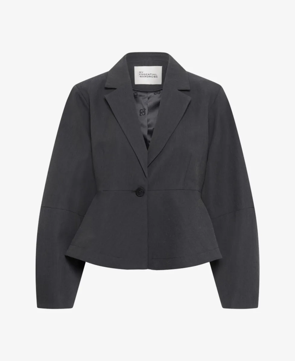 My Essential Wardrobe Blazer - 100379 Dark Grey Melange 1 My Essential Wardrobe My Essential Wardrobe Blazer - 100379 Dark Grey Melange