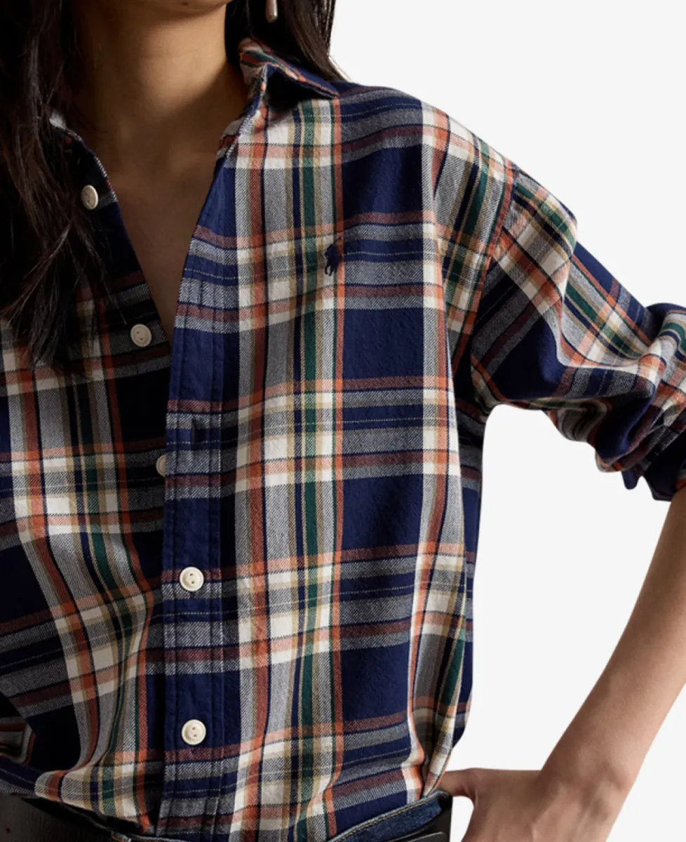 Ralph Lauren Blouse - 2065 NAVY-ORANGE MUL 4 Ralph Lauren Ralph Lauren Blouse - 2065 NAVY-ORANGE MUL