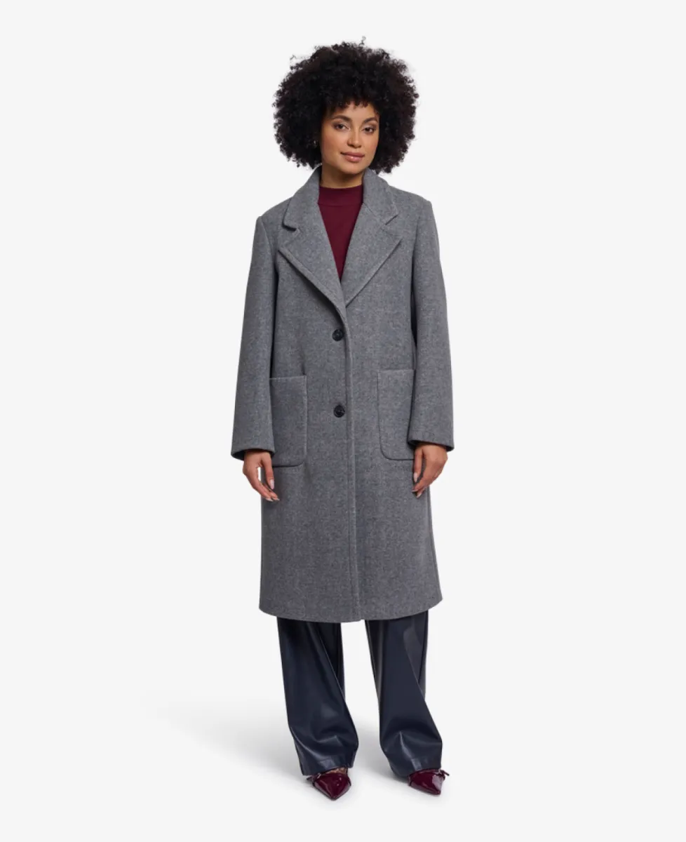 Rino en Pelle Mantel - 11170 mid grey melange 2 Rino en Pelle Rino en Pelle Mantel - 11170 mid grey melange