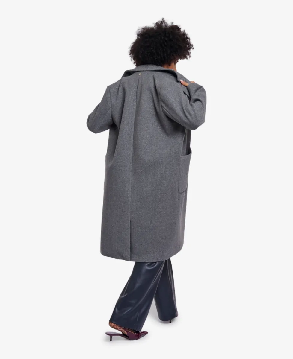 Rino en Pelle Mantel - 11170 mid grey melange 6 Rino en Pelle Rino en Pelle Mantel - 11170 mid grey melange