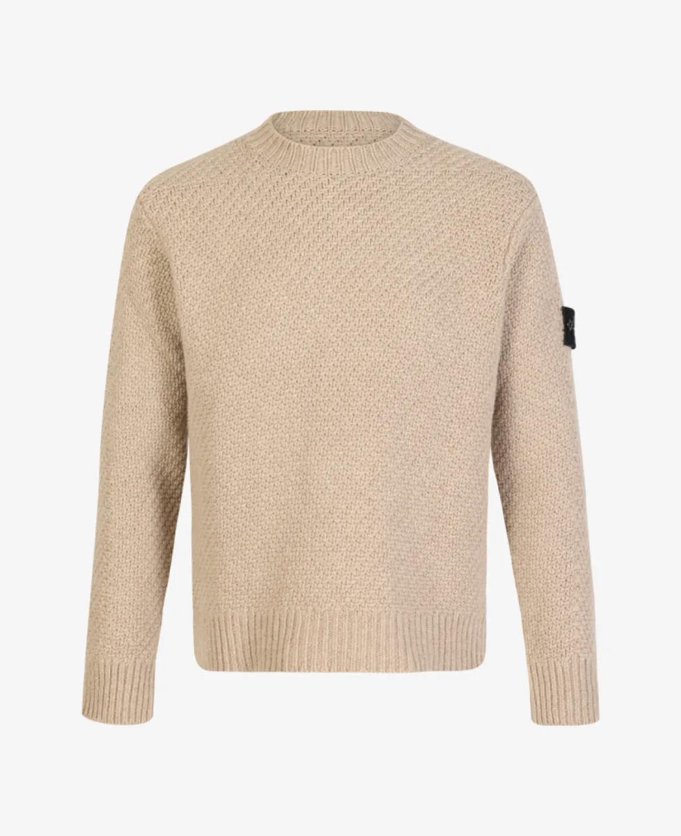 Stone Island Trui ronde hals - V0M94 BISCUIT MELANGE 1 Stone Island Stone Island Trui ronde hals - V0M94 BISCUIT MELANGE