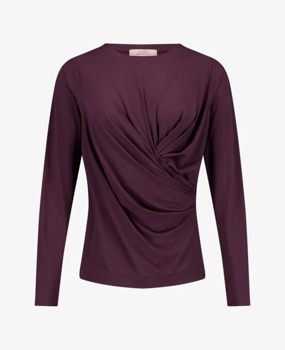Studio Anneloes Top lm - 4800 aubergine 1 Studio Anneloes Studio Anneloes Top lm - 4800 aubergine
